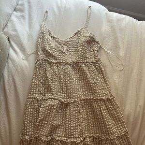 Love Tree Textured Beige Mini Dress